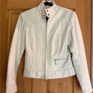 Vintage Cream Leather Jacket